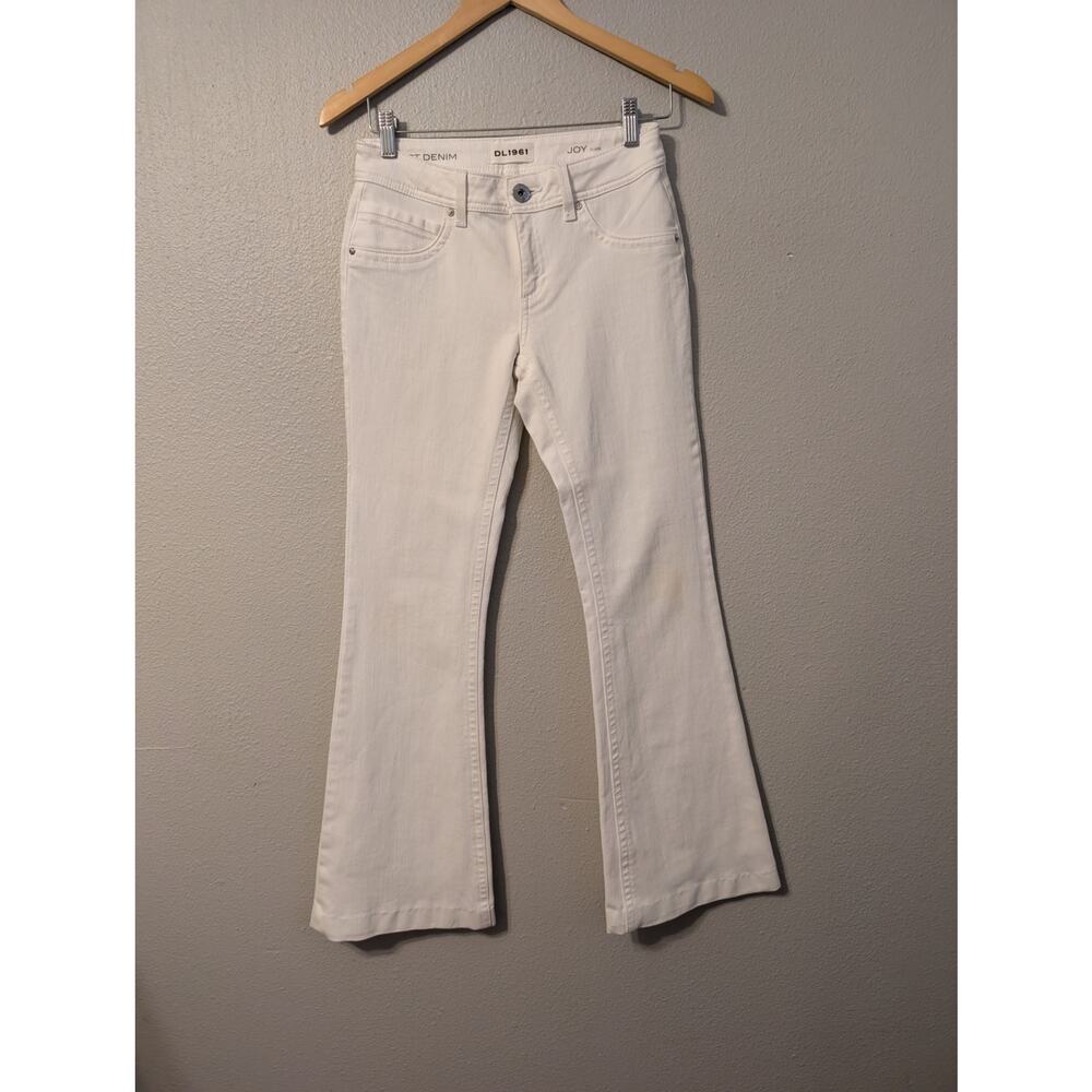 DL1961 Women’s Jeans Joy Mid Rise Flare Denim Womens 26 White Wide Leg 70s